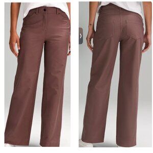 Lululemon City Sleek Wide Leg Pants Women 30 Brown 5 Pockets Flare Office Classi